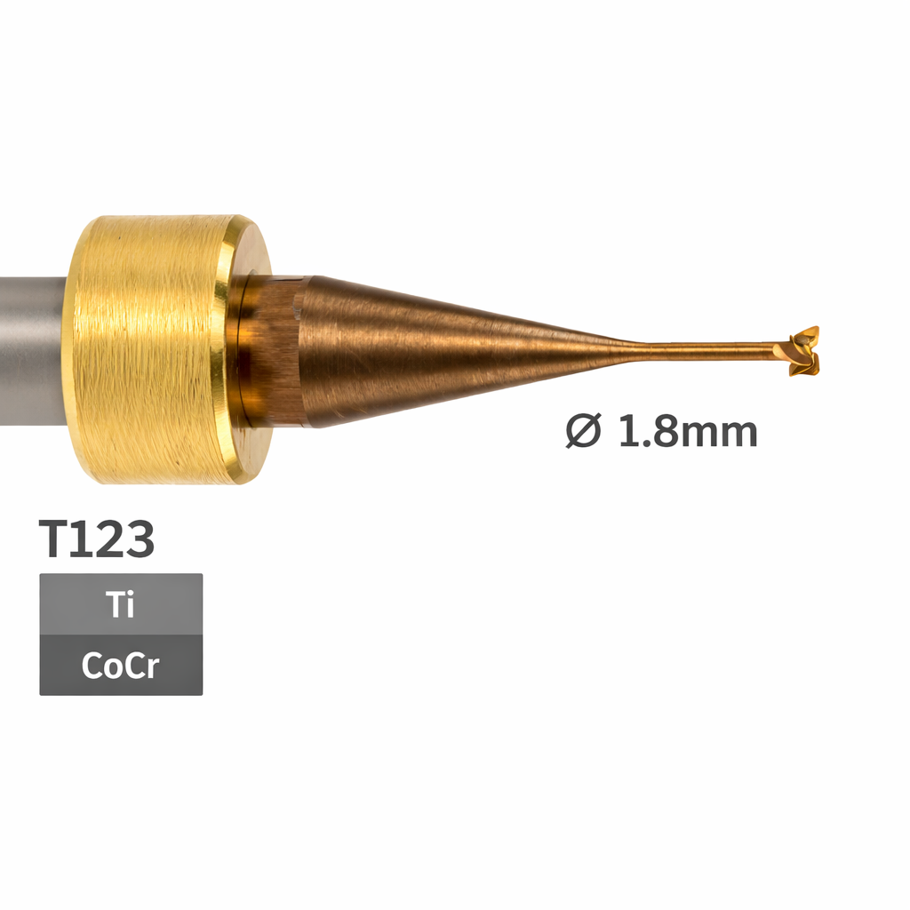 imes icore T123 - Ø 1,8x1,0 l 6,0 mm T-Werkzeug 90° d=0,9mm l = 7,1mm Dreischneider