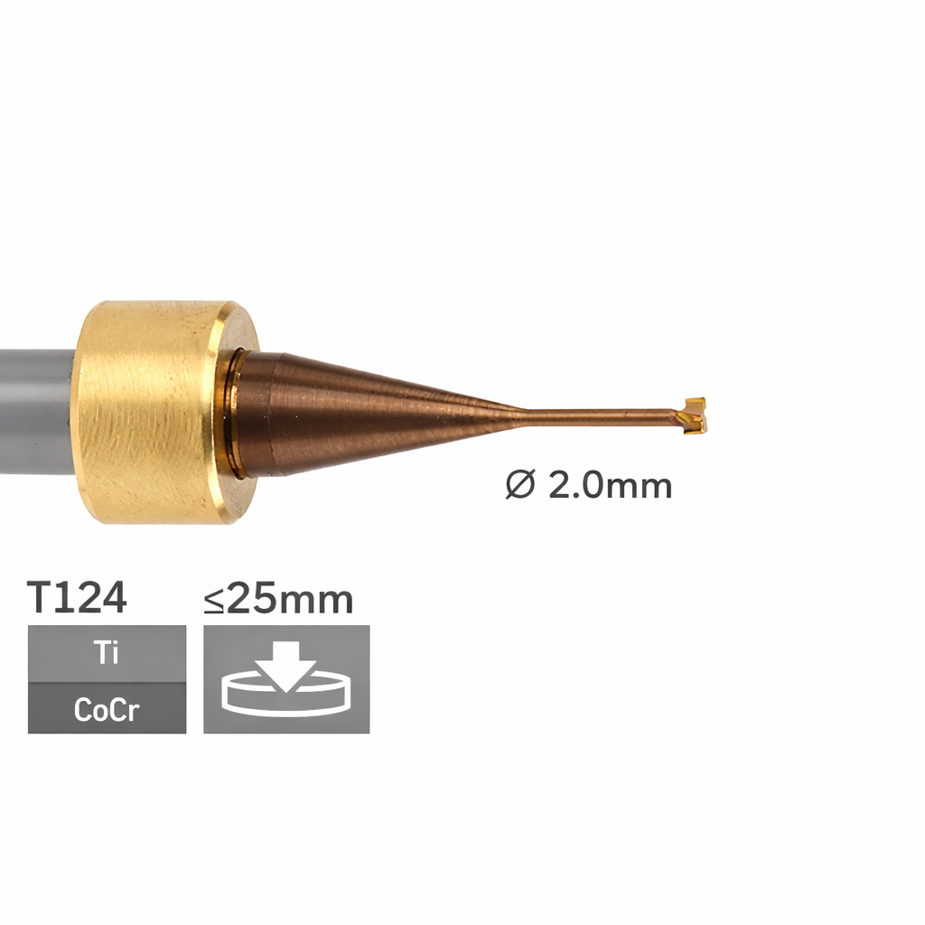 imes icore T124 - Ø 2,0x1,0 l 6,0 mm T-Werkzeug 90° d=1,0mm l = 9,5mm Dreischneider