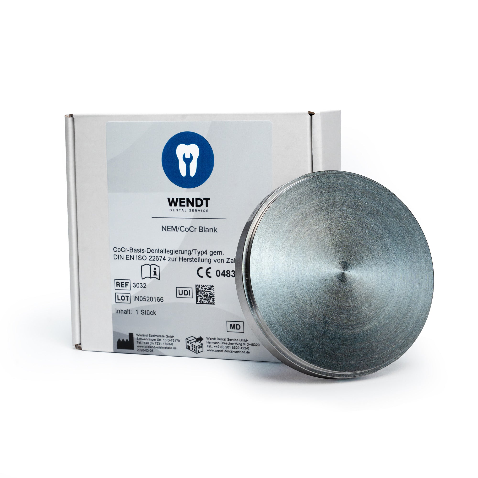 Wendt NEM/CoCr Blank mit Stufe