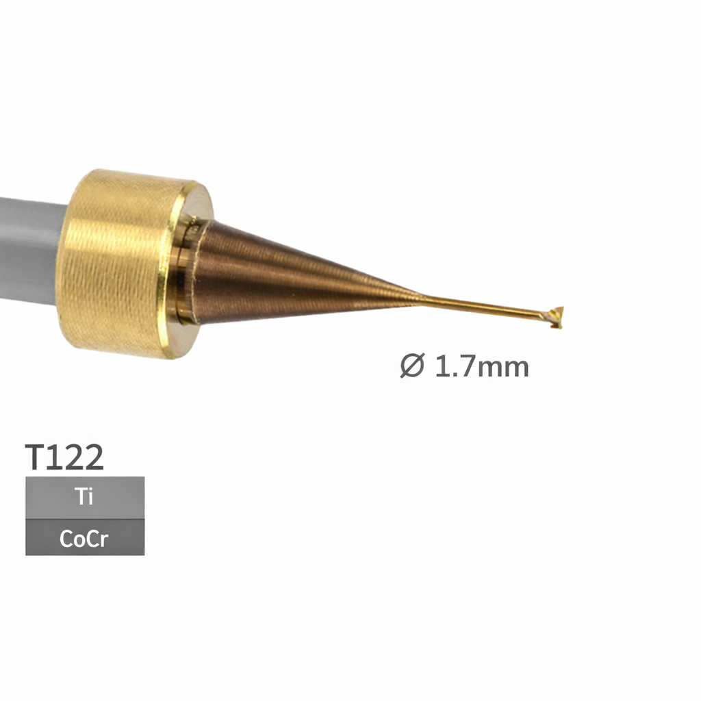 imes icore T122  - Ø 1,7x0,7 l 6,0 mm  T-Werkzeug 90° d=0,65mm l = 8,0mm Dreischneider