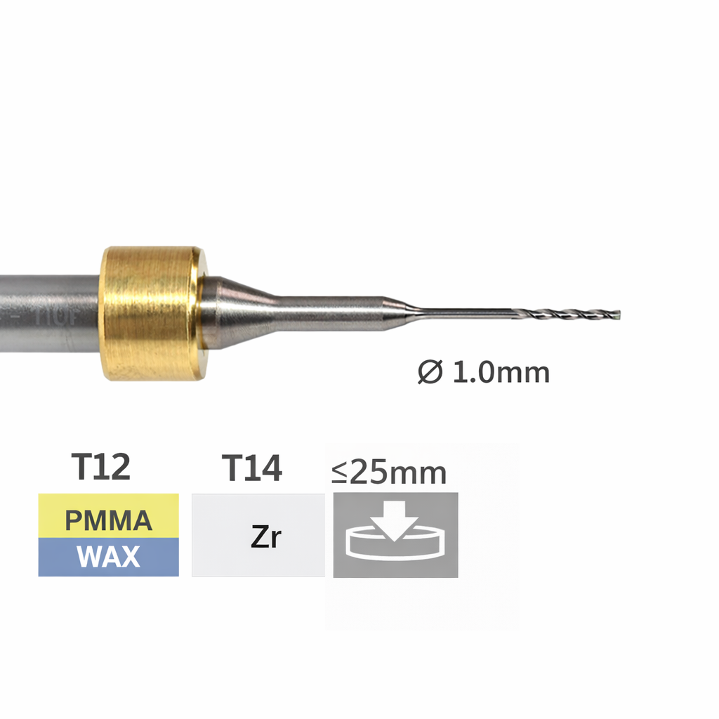 imes icore T12 / T14 - Ø 1,0mm l 6,00mm  Radiusfräser PMMA/WAX/Zr