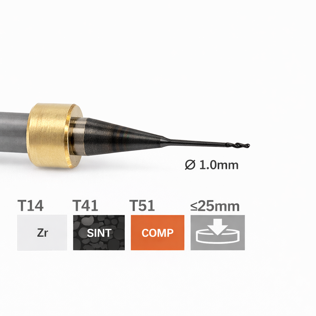imes icore T14 / T41 / T51 - Ø 1,0 l 6,0 mm Radiusfräser diamantbeschitet