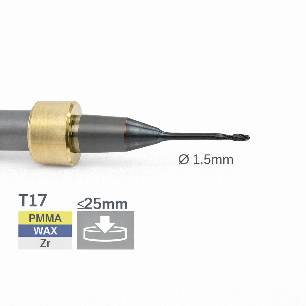 imes icore T17 - Ø 1,5 l 6,0 mm Schaftfräser (l = 15mm)
