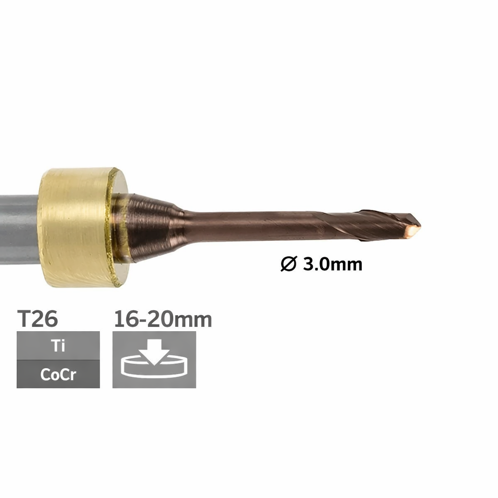 imes icore T26 - Ø 3,0 l 6,0 mm Radiusfräser lang l = 20mm