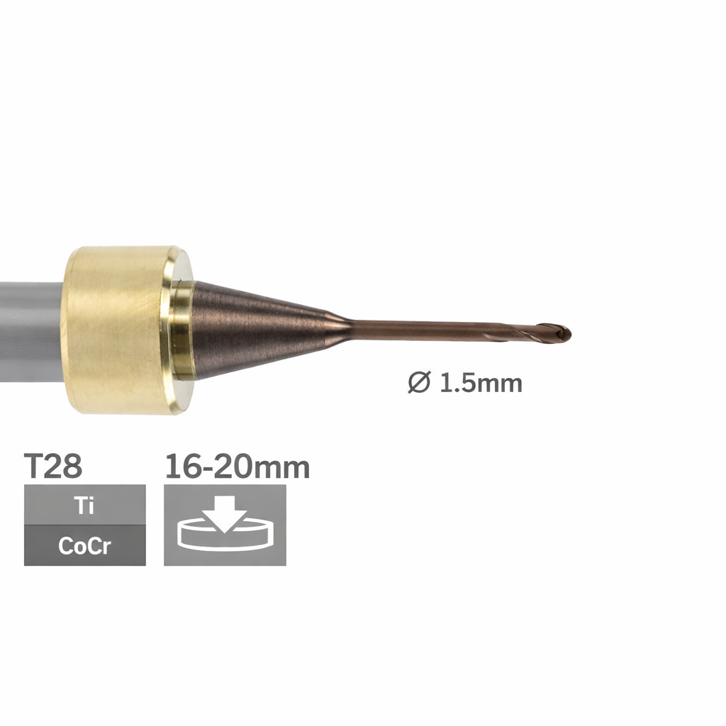 imes icore T28 - Ø 1,5 l 6,0 mm Radiusfräser lang l = 15mm