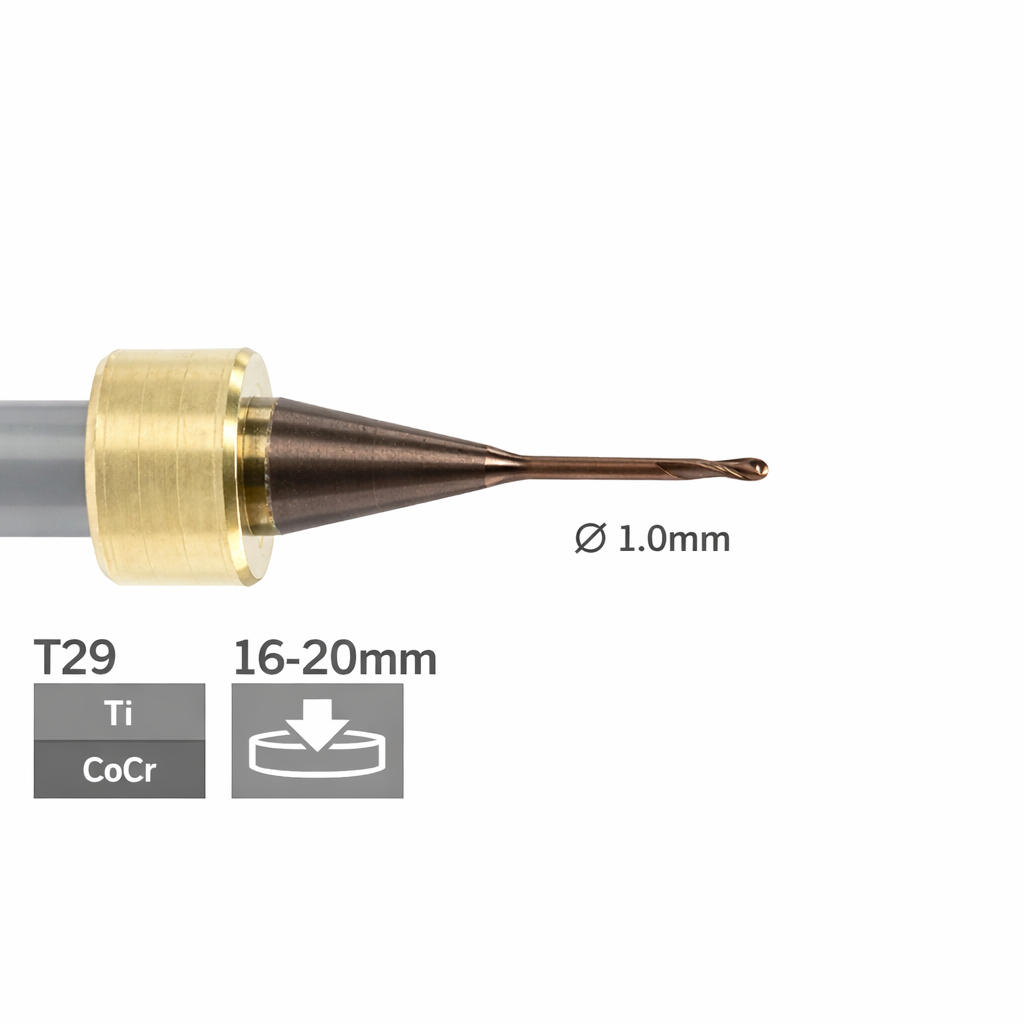 imes icore T29 - Ø 1,0 l 6,0 mm Radiusfräser lang l = 11mm