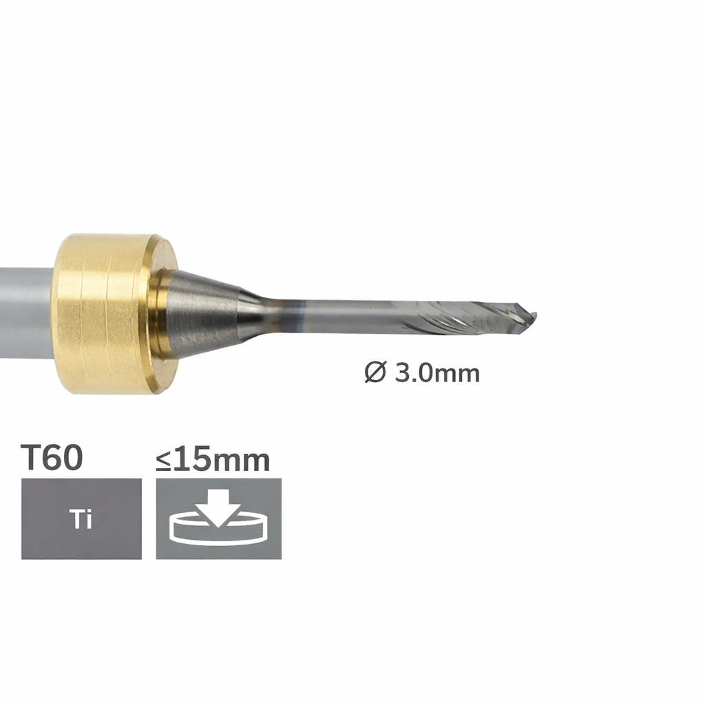 imes icore T60 - Ø 3,0 l 6,0 mm Highspeed Fräswerkzeug kurz l = 15mm