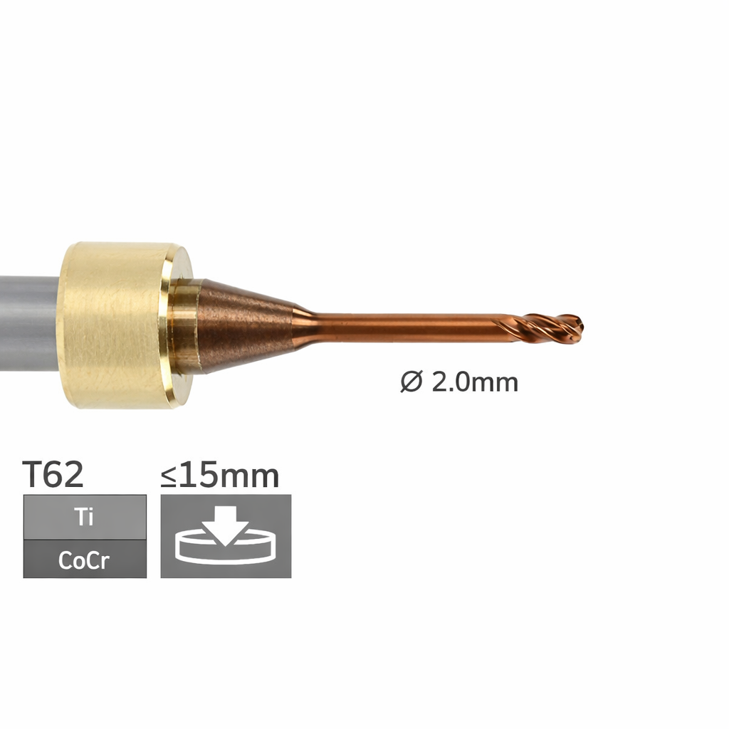 imes icore T62 - Ø 2,0 l 6,0 mm Torusfräser r = 0,2mm l = 16mm Vierschneider