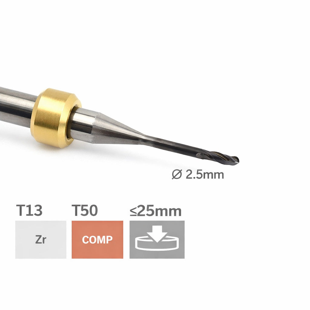 OSG Fräser T13 / T50 - Ø 2,5mm l 6,00mm Radiusfräser diamantbeschichtet