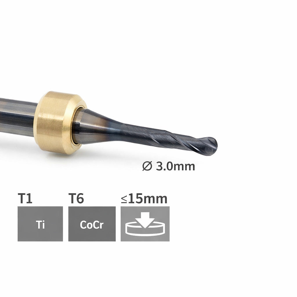 OSG Fräser T1 / T6 - Ø 3,0 l 6,0 mm Radiusfräser kurz l = 12mm