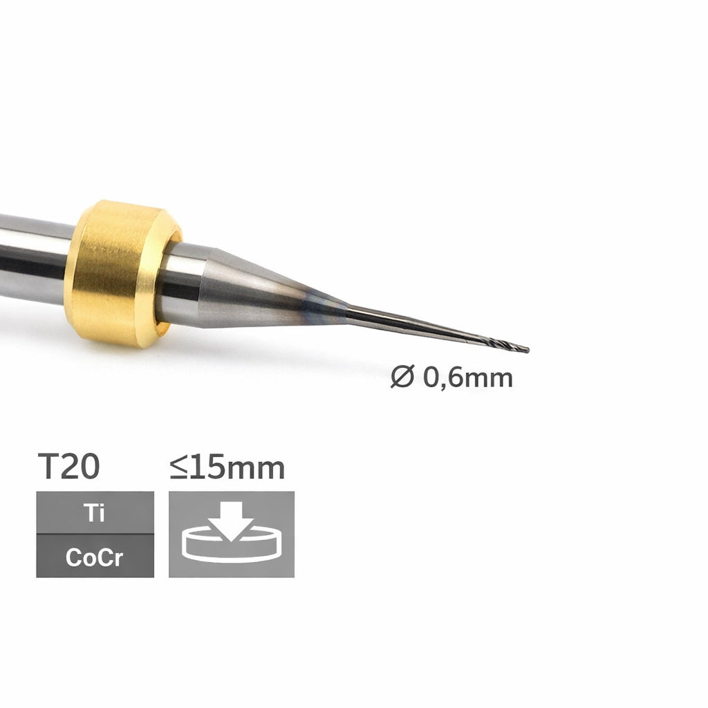 OSG Fräser T20 - Ø 0,6 l 6,0 mm Radiusfräser konisch